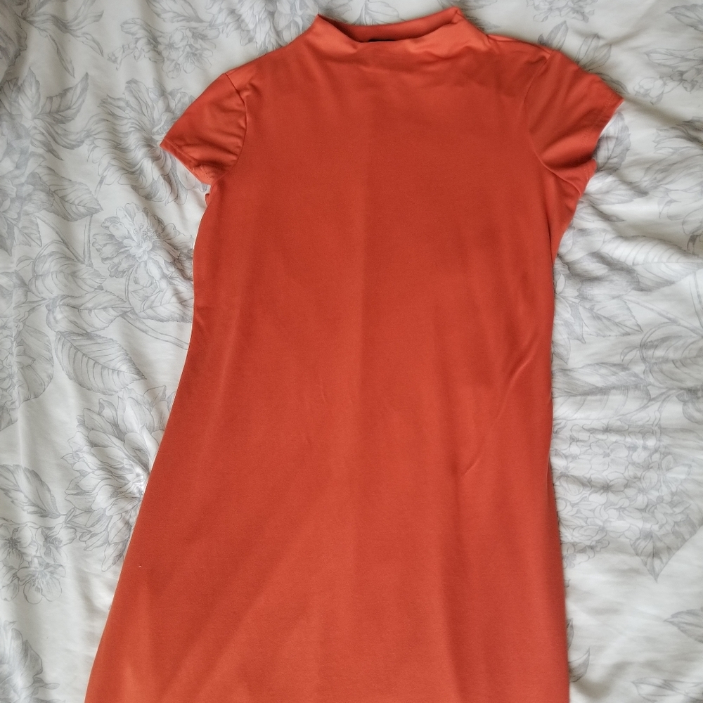 Orange body-con dress